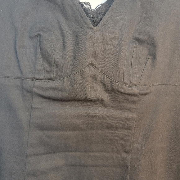 BLACK Mexx V-neck vintage mini dress. - Picture 8 of 10